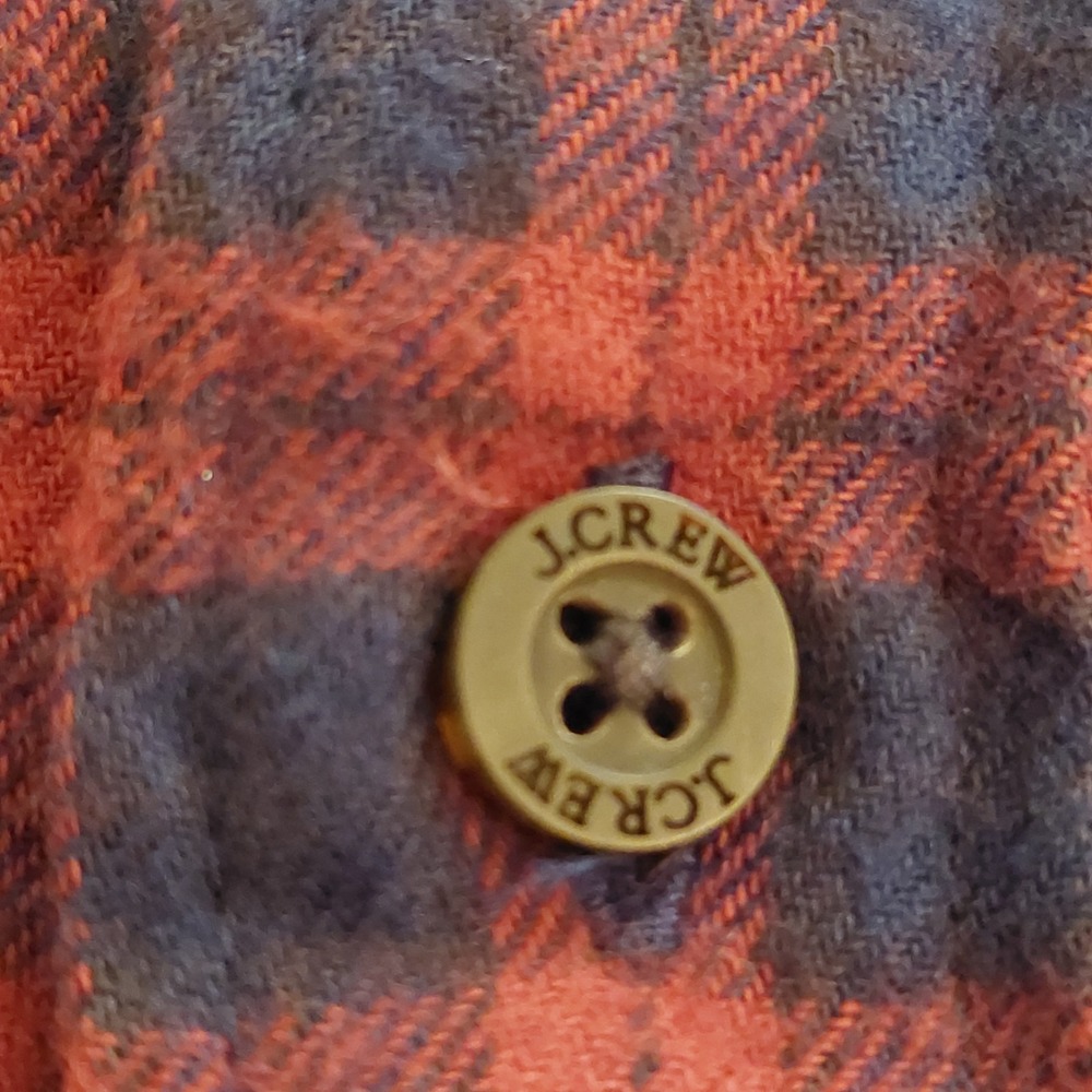 J. Crew Men's Button-Up Shirt Red/Blue Plaid Brushed Twill 100% Cotton Sz L NEW! - Picture 11 of 11